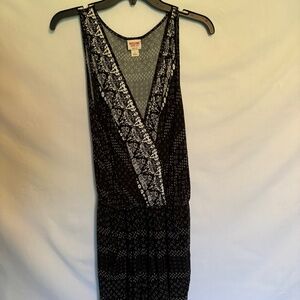 Boho Festival black & white romper